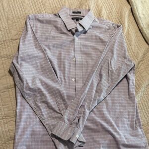 Banana Republic Men's Plaid Dress Shirt - Blue and Red